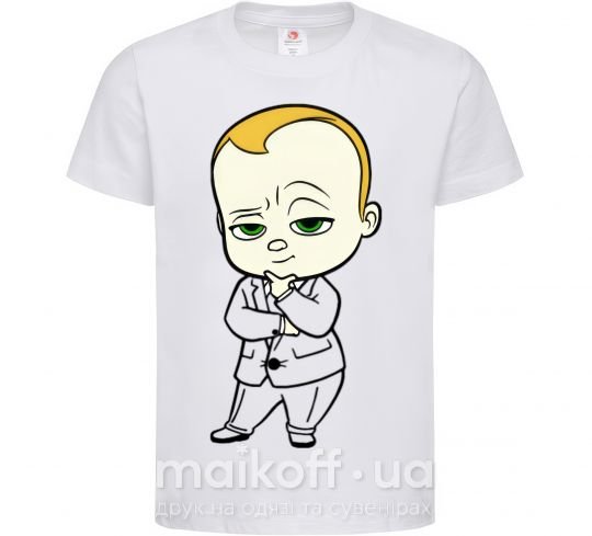 Детская футболка Босс Молокосос Белый фото
