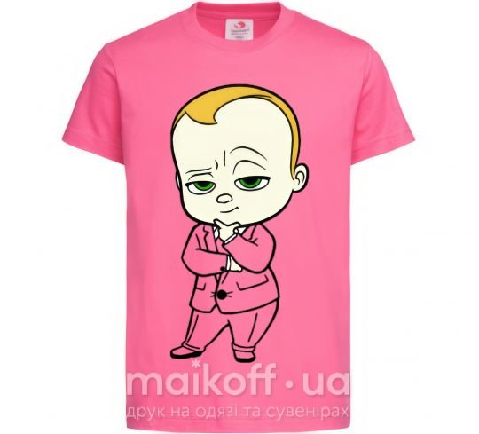 Дитяча футболка Босс Молокосос Яскраво-рожевий фото