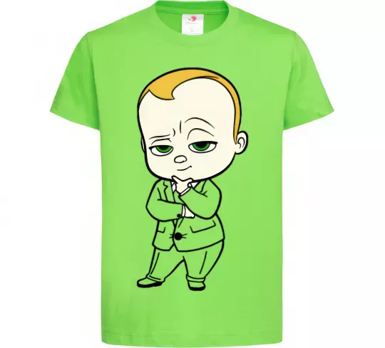 Дитяча футболка Босс Молокосос Лаймовий фото