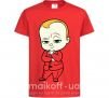Детская футболка Босс Молокосос Красный фото