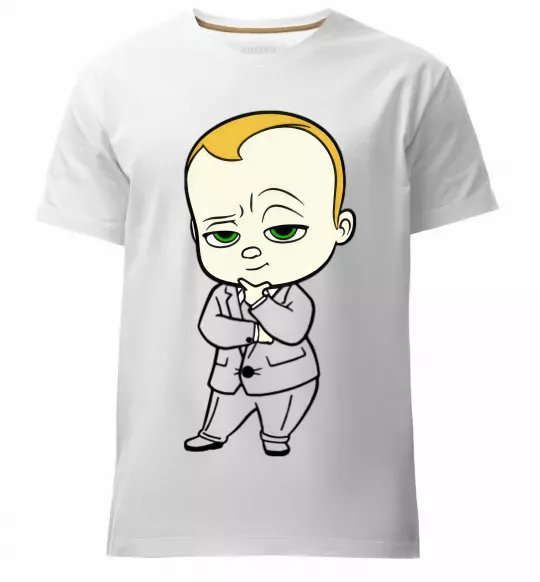 Мужская премиум футболка Босс Молокосос Белый фото