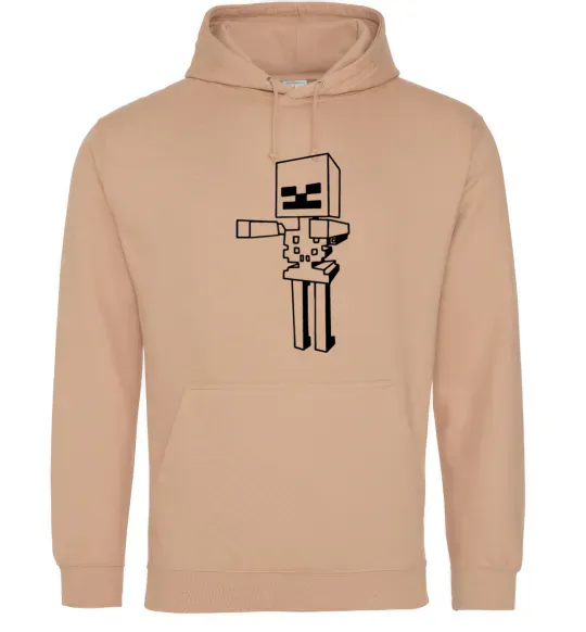 Чоловіча толстовка (худі) Скелет Майнкрафт Пісочний фото