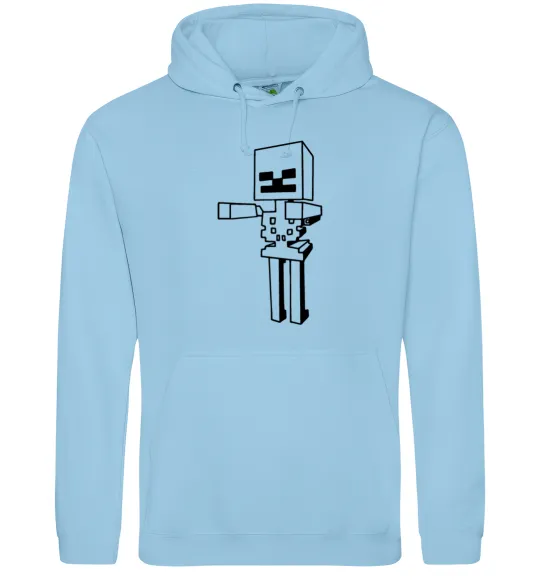 Чоловіча толстовка (худі) Скелет Майнкрафт Блакитний фото