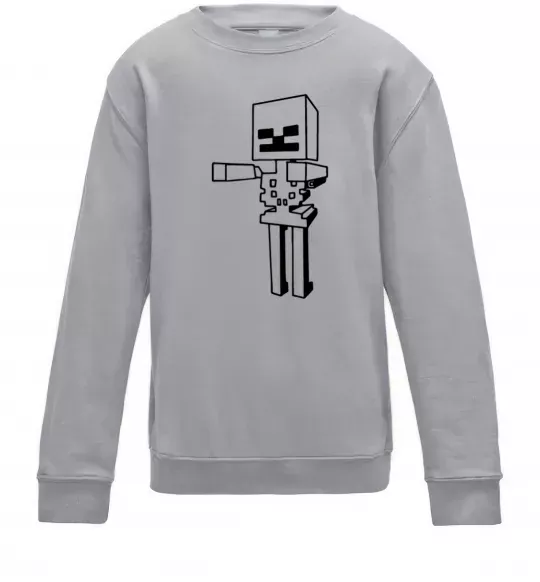 Дитячий світшот Скелет Майнкрафт Сірий меланж фото