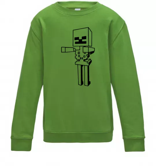 Дитячий світшот Скелет Майнкрафт Лаймовий фото