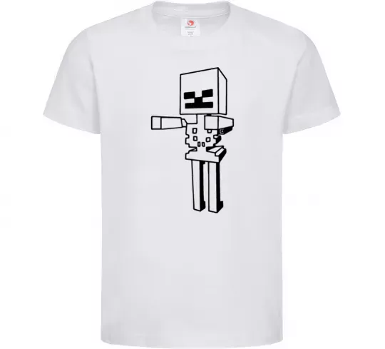 Дитяча футболка Скелет Майнкрафт Білий фото