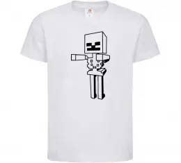 Дитяча футболка Скелет Майнкрафт Білий фото