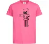 Дитяча футболка Скелет Майнкрафт Яскраво-рожевий фото