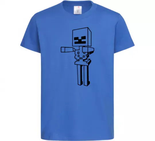 Дитяча футболка Скелет Майнкрафт Яскраво-синій фото