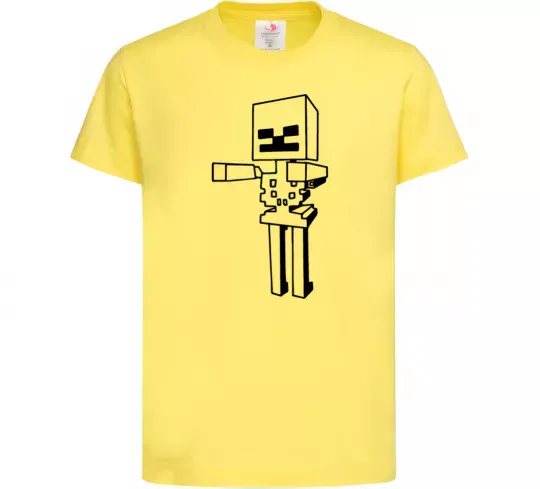 Дитяча футболка Скелет Майнкрафт Лимонний фото