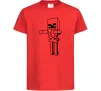 Дитяча футболка Скелет Майнкрафт Червоний фото