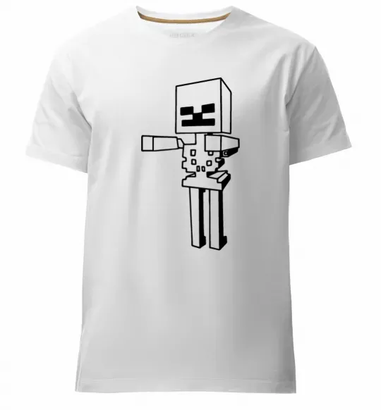 Чоловіча преміум футболка Скелет Майнкрафт Білий фото