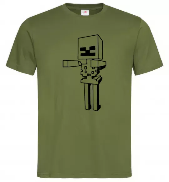 Чоловіча футболка Скелет Майнкрафт Оливковий фото