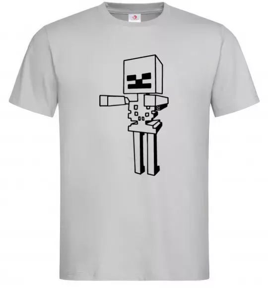 Чоловіча футболка Скелет Майнкрафт Сірий фото