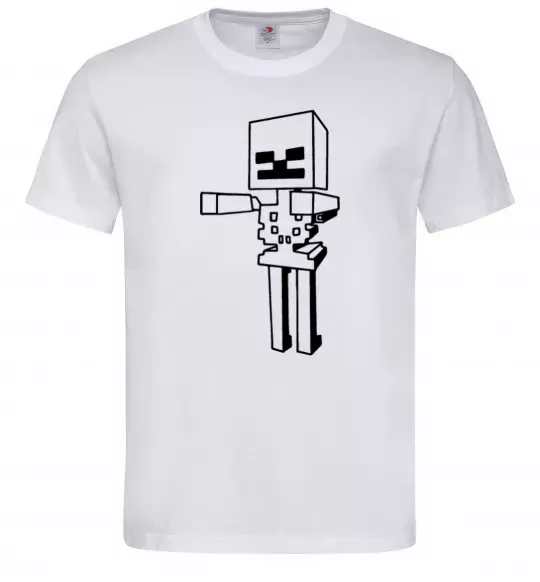 Чоловіча футболка Скелет Майнкрафт Білий фото