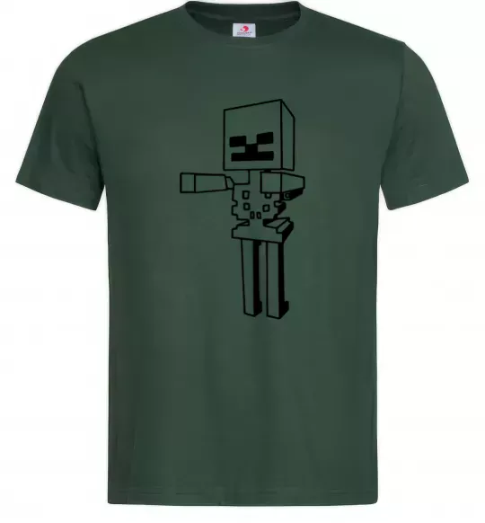 Чоловіча футболка Скелет Майнкрафт Темно-зелений фото