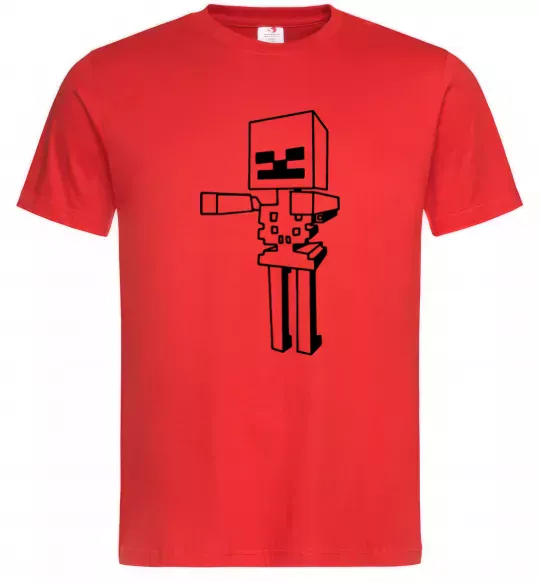 Чоловіча футболка Скелет Майнкрафт Червоний фото