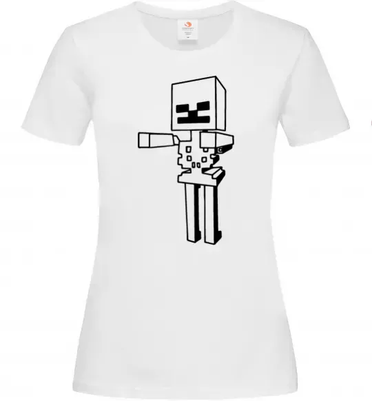 Женская футболка Скелет Майнкрафт Белый фото