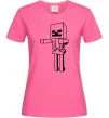 Женская футболка Скелет Майнкрафт Ярко-розовый фото