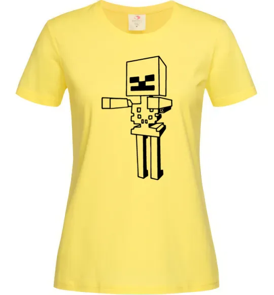 Женская футболка Скелет Майнкрафт Лимонный фото