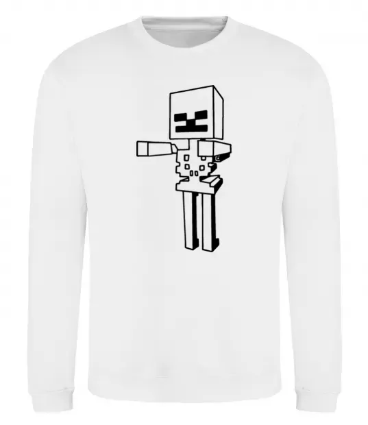 Свитшот Скелет Майнкрафт Белый фото
