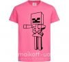 Детская футболка Скелет Майнкрафт Ярко-розовый фото
