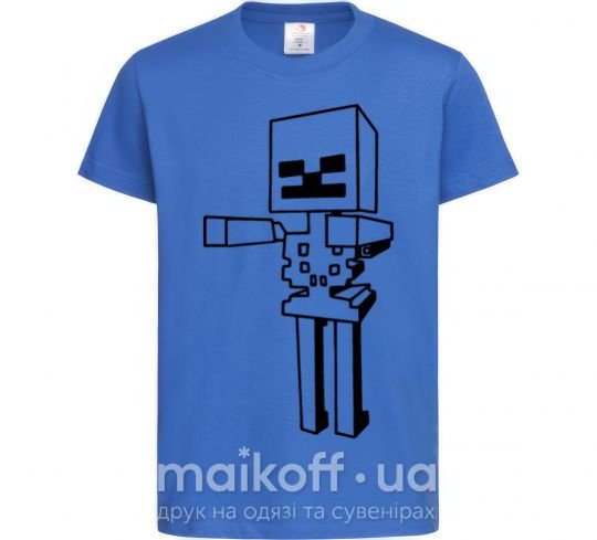 Детская футболка Скелет Майнкрафт Ярко-синий фото