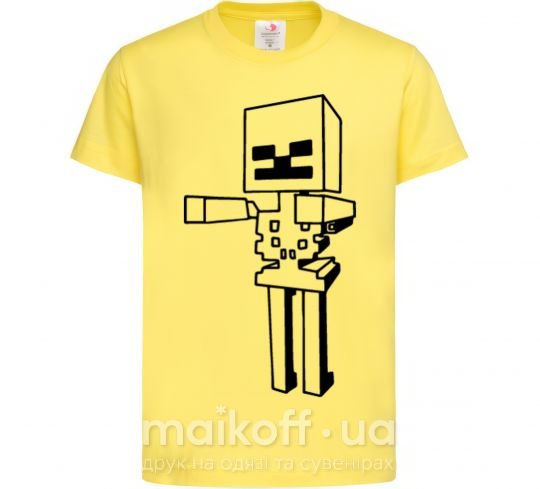 Детская футболка Скелет Майнкрафт Лимонный фото