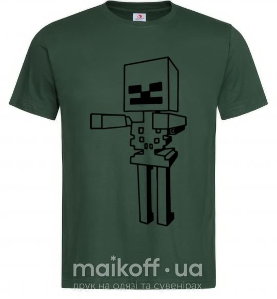 Мужская футболка Скелет Майнкрафт Темно-зеленый фото