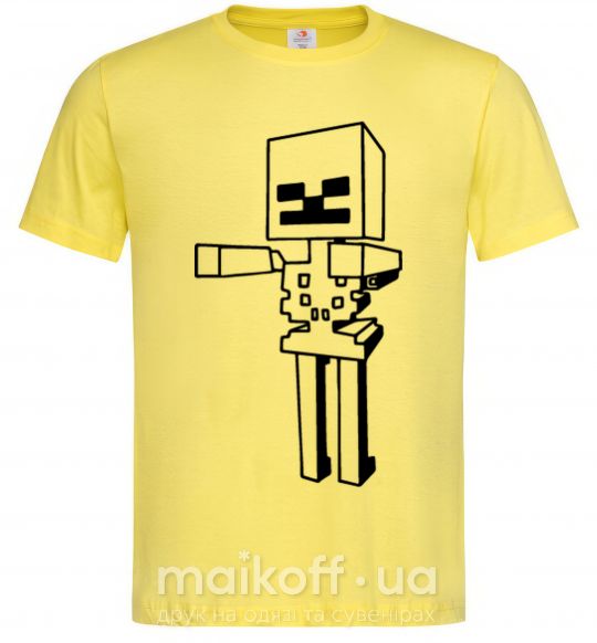 Мужская футболка Скелет Майнкрафт Лимонный фото