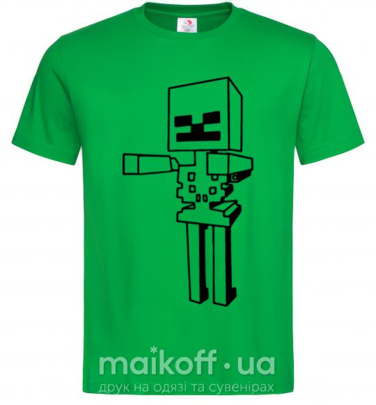 Мужская футболка Скелет Майнкрафт Зеленый фото