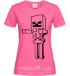 Жіноча футболка Скелет Майнкрафт Яскраво-рожевий фото