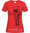 Женская футболка Скелет Майнкрафт Красный фото