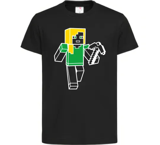 Дитяча футболка Алекс з киркою Чорний фото