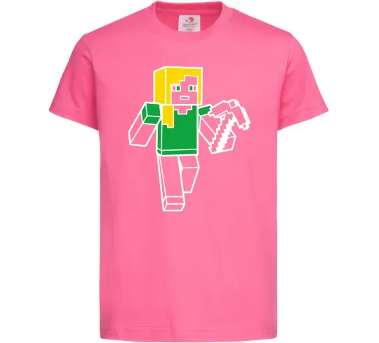 Дитяча футболка Алекс з киркою Яскраво-рожевий фото