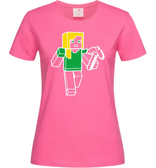 Женская футболка Алекс з киркою Ярко-розовый фото