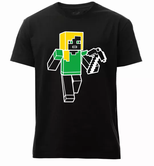 Чоловіча преміум футболка Алекс з киркою Чорний фото