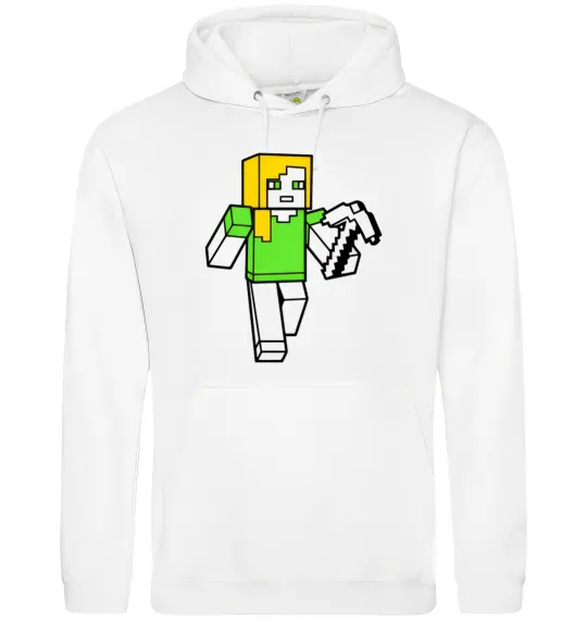 Чоловіча толстовка (худі) Алекс з киркою Білий фото