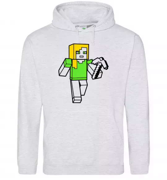 Чоловіча толстовка (худі) Алекс з киркою Сірий меланж фото