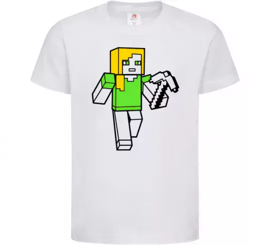 Дитяча футболка Алекс з киркою Білий фото