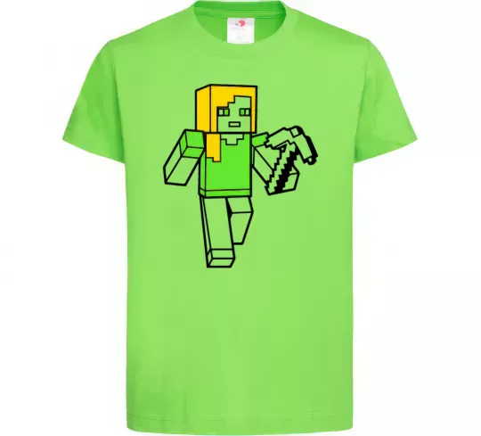 Дитяча футболка Алекс з киркою Лаймовий фото