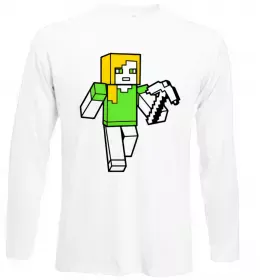 Лонгслив I love miners Белый фото