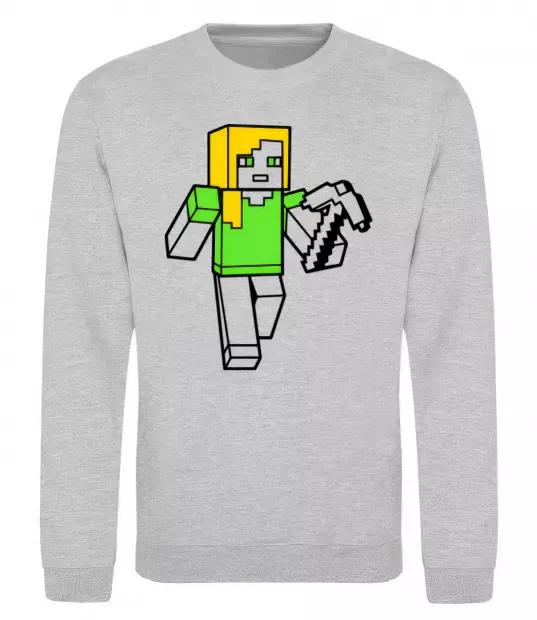 Свитшот Алекс з киркою Серый меланж фото