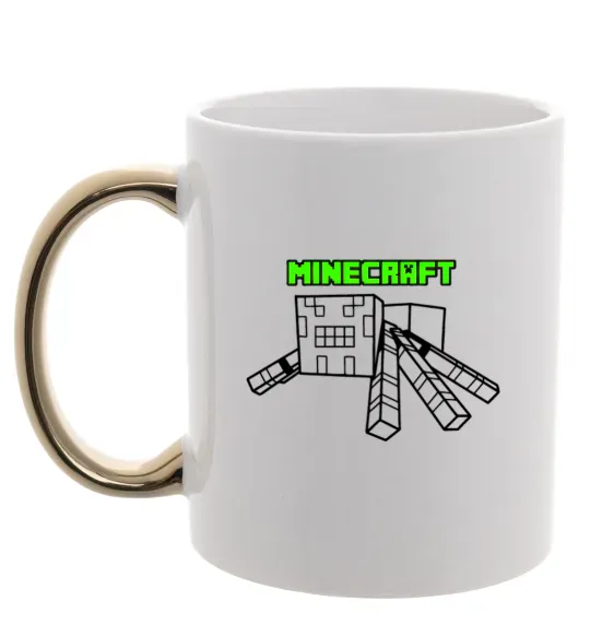 Чашка с цветной ручкой Павук Майнкрафт Золото фото