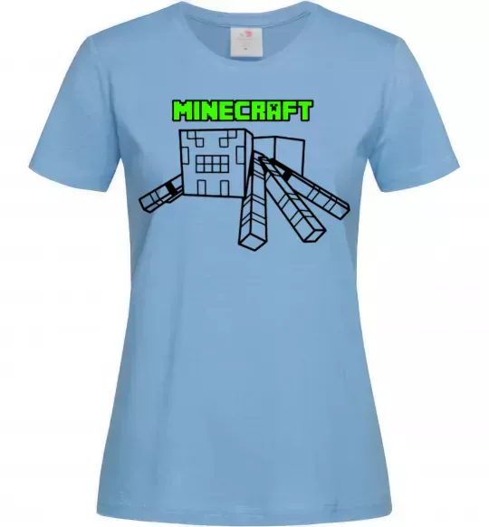 Женская футболка Павук Майнкрафт Голубой фото