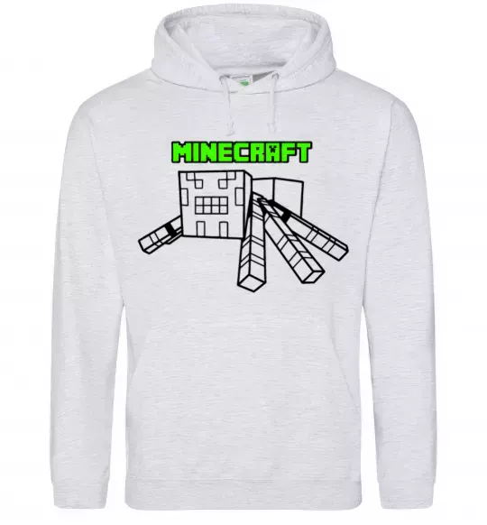 Жіноча толстовка (худі) Павук Майнкрафт Сірий меланж фото