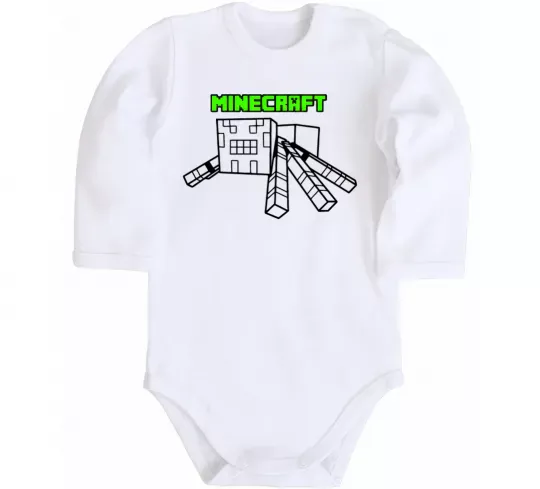 Дитячий бодік Павук Майнкрафт Білий фото