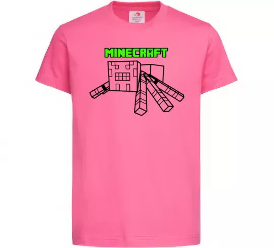 Дитяча футболка Павук Майнкрафт Яскраво-рожевий фото