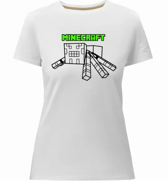 Жіноча преміум футболка Павук Майнкрафт Білий фото