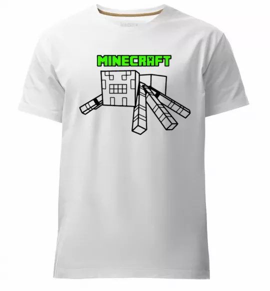 Чоловіча преміум футболка Павук Майнкрафт Білий фото